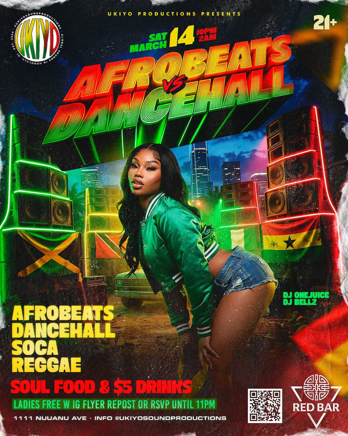 Flyer for Red Bar Hawaii
