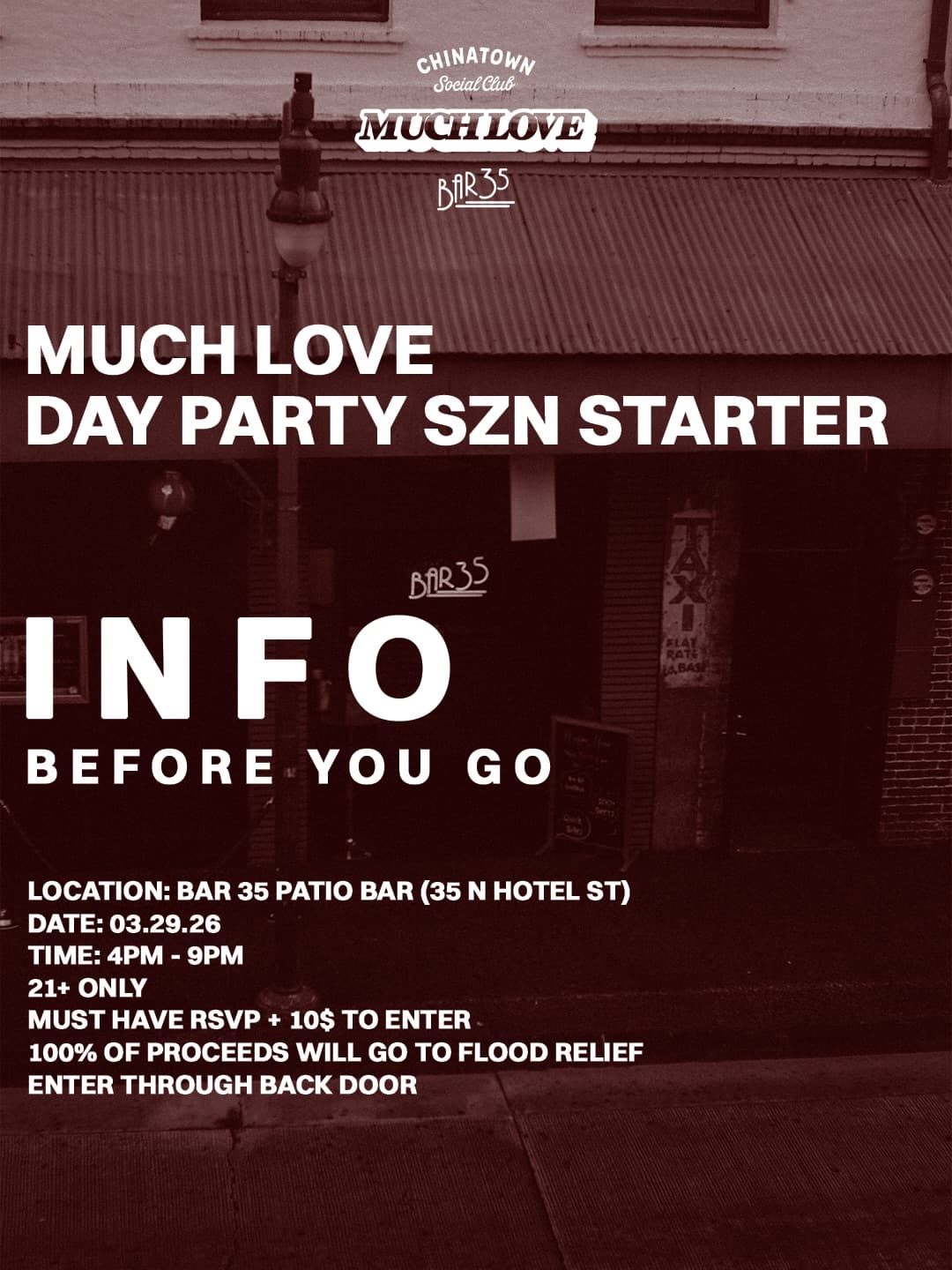 Flyer for Bar 35 Patio Bar