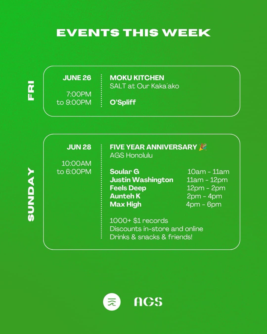 Flyer for AGS Honolulu
