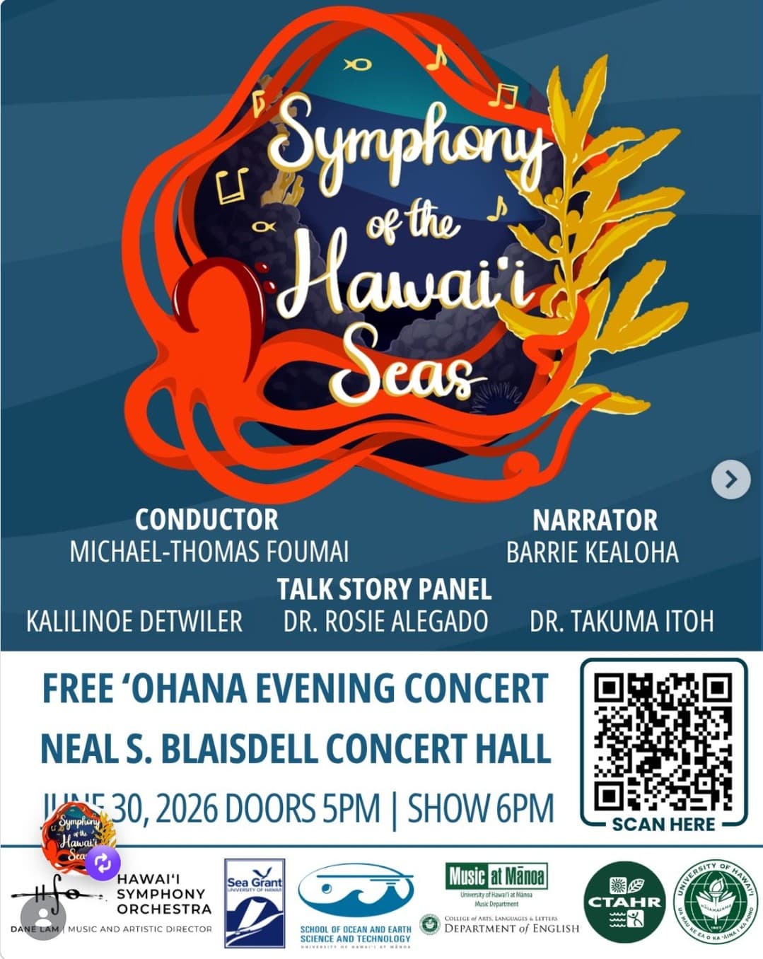 Flyer for Neal S. Blaisdell Concert Hall