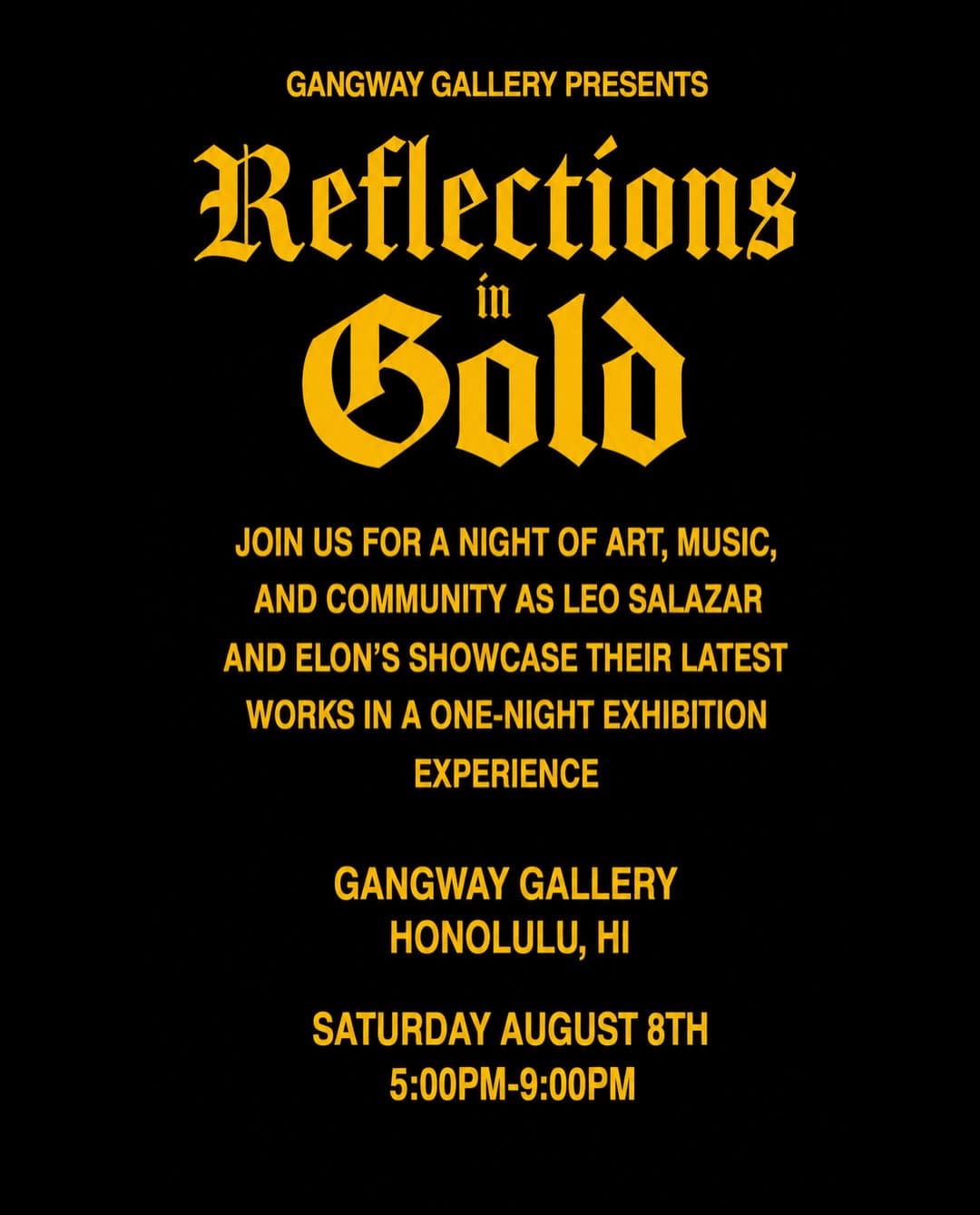 Flyer for Gangway Gallery