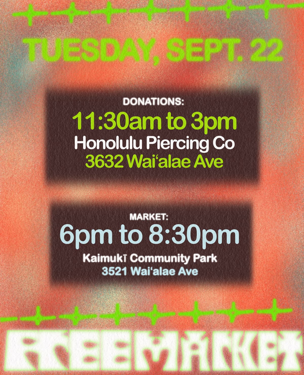 Flyer for Honolulu Piercing Co