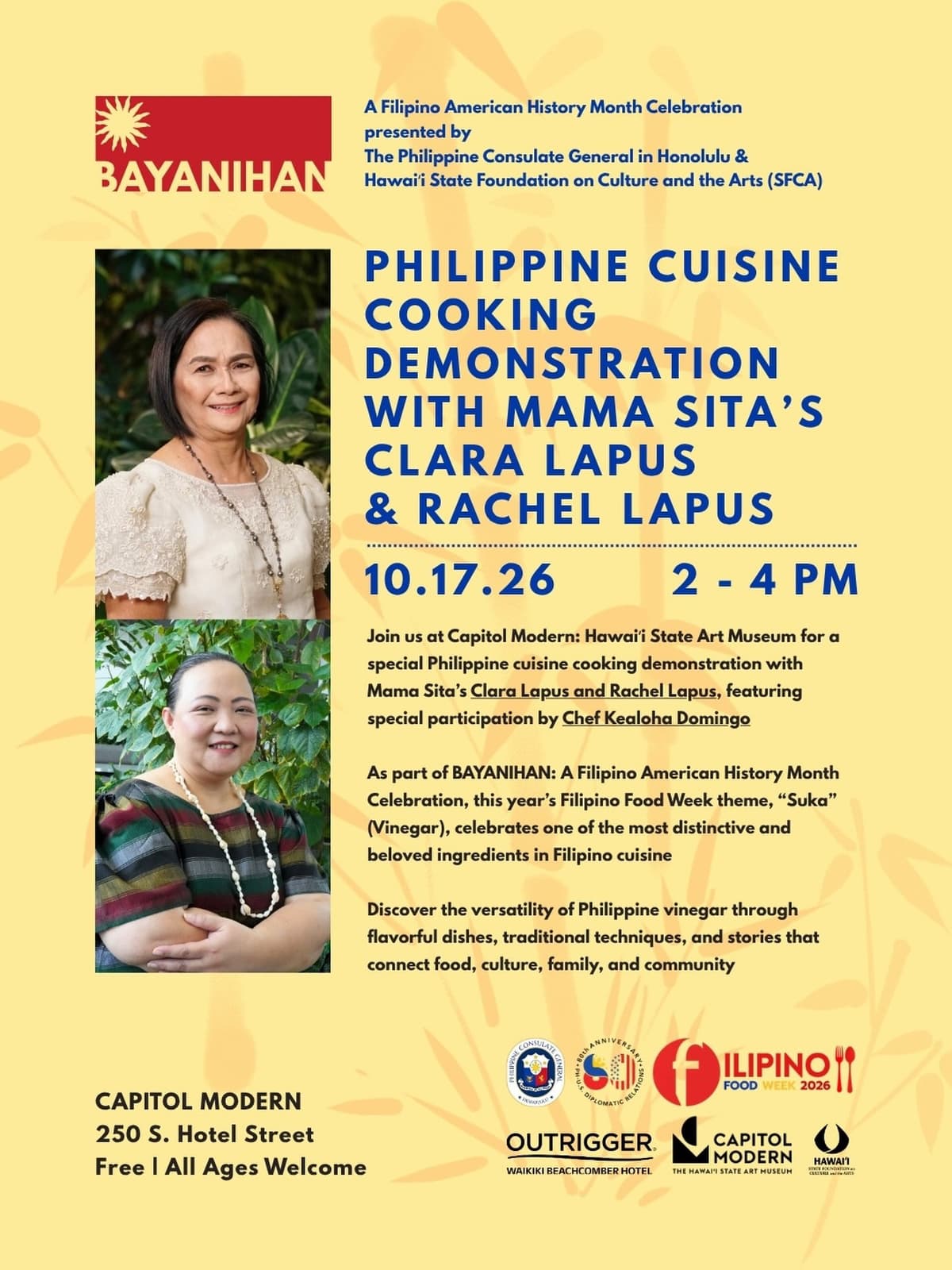 Flyer for The Café at Capitol Modern (The Hawaiʻi State Art Museum)
